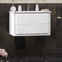 Opadiris Мебель для ванной Луиджи 80 подвесная белая матовая – фотография-6